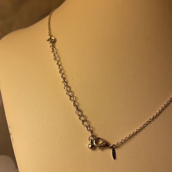 Silver with white & pink rhinestones S.A.Q Avon bunny necklace - Picture 2 of 8